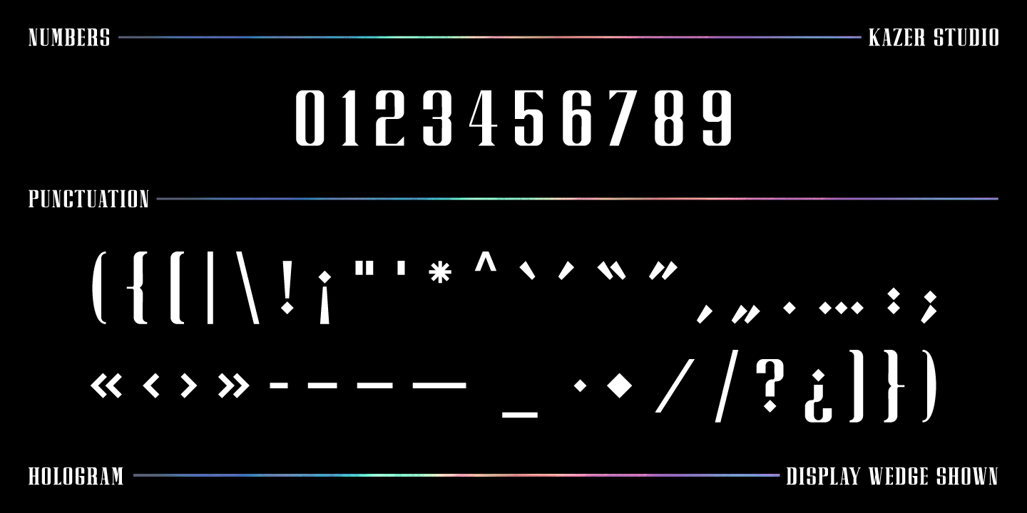 Пример шрифта Hologram Serif